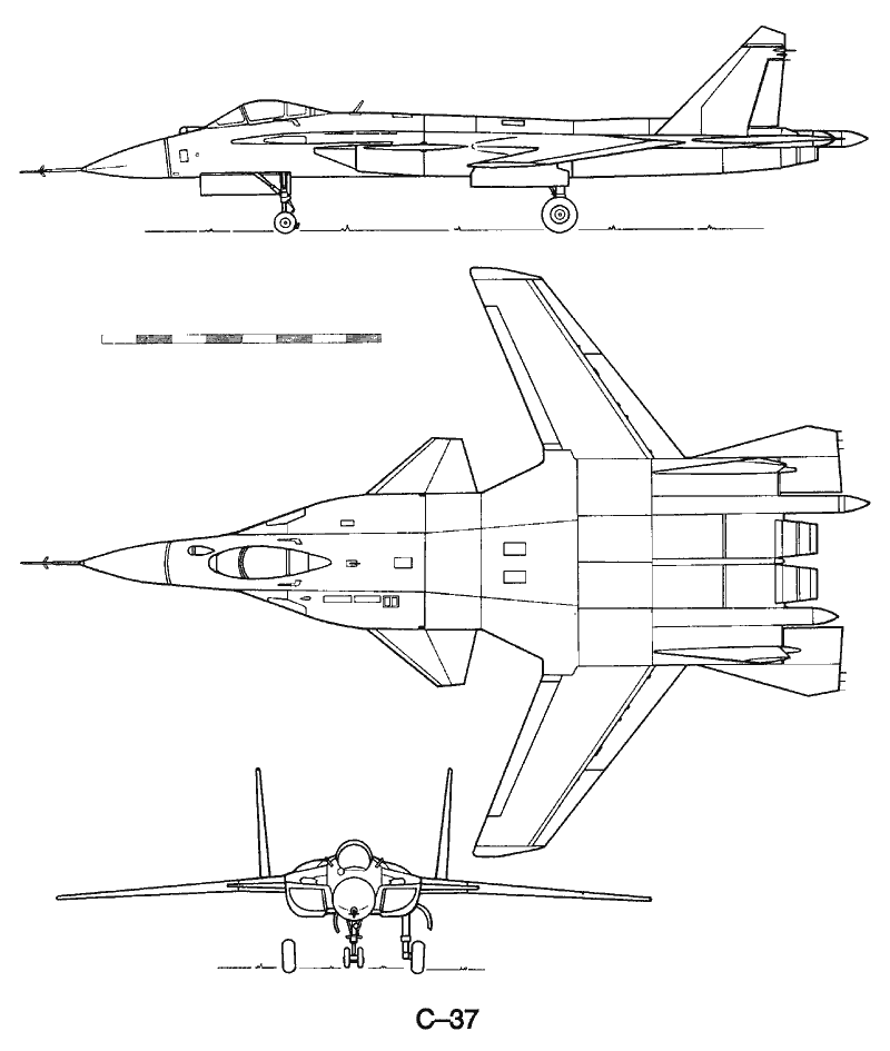 Схема самолёта Сухой Су-47 (С-37) "Беркут"